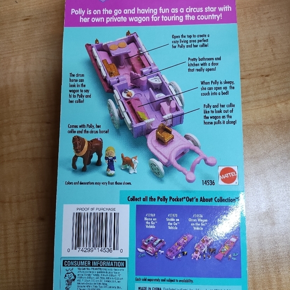 RARE - Vintage 90s Bluebird Polly Pocket Circus Wagon On The Go Playset NWT - Picture 6 of 6